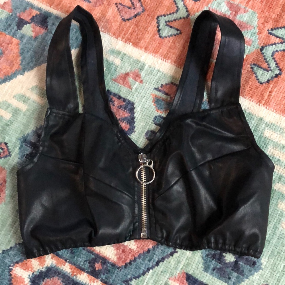 UNIF Faux Leather Bralette